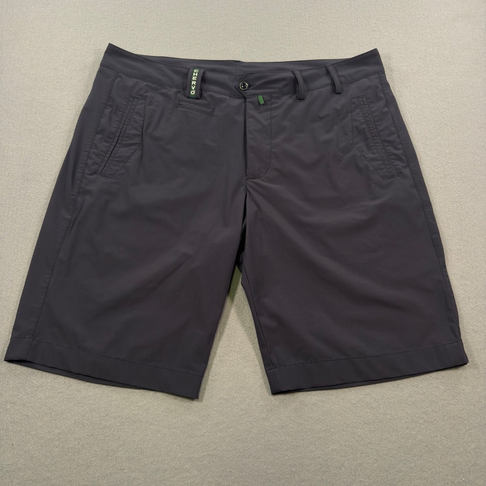 Chervo Sports Mens Golf Shorts Navy Blue Performance Size 36 XL Flat Front